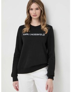 Dukserica Karl Lagerfeld za žene, boja: crna, s tiskom