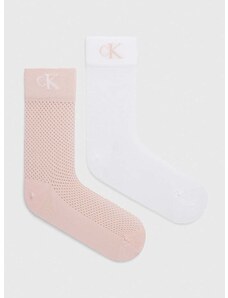 Čarape Calvin Klein Jeans 2-pack za žene, boja: ružičasta