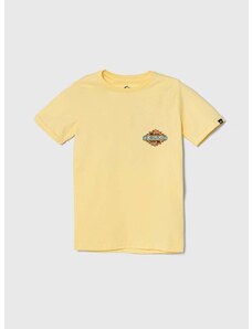 Dječja pamučna majica kratkih rukava Quiksilver RAINMAKERYTH boja: žuta, s tiskom