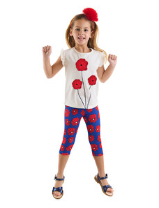 mshb&g Red Poppy Girl's T-shirt Tights Set