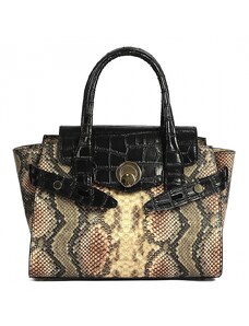 Luksuzna Talijanska torba od prave kože VERA ITALY "Barley", boja životinjski print, 21x27cm