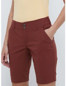 Kratke outdoor hlače Columbia Saturday Trail za žene, boja: bordo, bez uzorka, srednje visoki struk