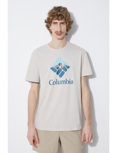 Pamučna majica Columbia Rapid Ridge boja: bež, s tiskom