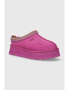 Kućne papuče od brušene kože UGG Tazz boja: ružičasta, 1122553