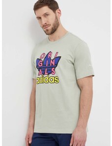 Pamučna majica adidas Originals Supply Short Sleeve Tee za muškarce, boja: zelena, s tiskom