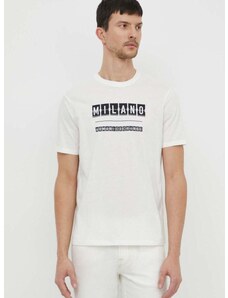 Pamučna majica Armani Exchange za muškarce, boja: bijela, s tiskom, 3DZTHE ZJH4Z