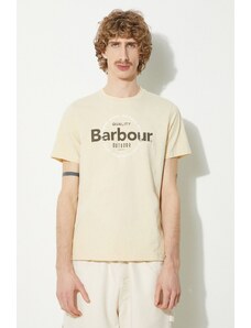 Majica kratkih rukava Barbour Bidwell Tee za muškarce, boja: bež, s tiskom, MTS1268