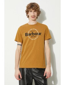 Majica kratkih rukava Barbour Bidwell Tee za muškarce, boja: žuta, s tiskom, MTS1268