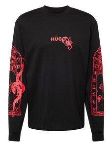HUGO Majica 'Dequaliom' crvena / crna