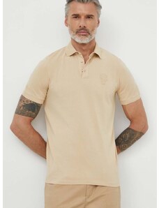 Polo majica Karl Lagerfeld za muškarce, boja: bež, bez uzorka