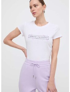 Pamučna majica Armani Exchange za žene, boja: bijela, 3DYT46 YJ3RZ