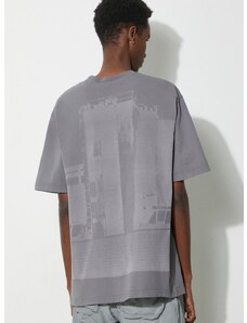 Pamučna majica A-COLD-WALL* Discourse T-Shirt za muškarce, boja: siva, s tiskom, ACWMTS187