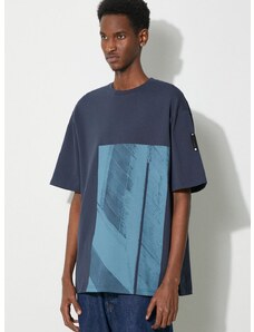 Pamučna majica A-COLD-WALL* Strand T-Shirt za muškarce, boja: tamno plava, s tiskom, ACWMTS189