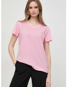 Pamučna majica Patrizia Pepe za žene, boja: ružičasta
