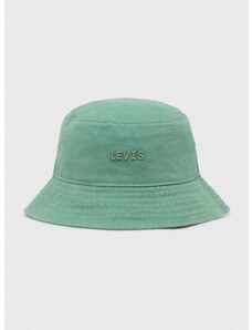 Pamučni šešir Levi's boja: zelena, pamučni