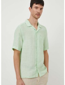 Lanena košulja Calvin Klein boja: zelena, regular
