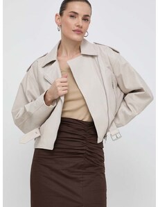 Kožna ramones jakna Marella za žene, boja: bež, za prijelazno razdoblje, oversize