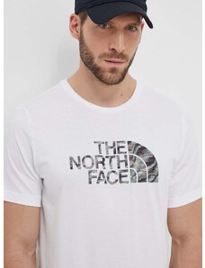Pamučna majica The North Face za muškarce, boja: bijela, s tiskom, NF0A87N5YPO1