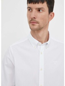 Pamučna košulja Barbour za muškarce, boja: bijela, regular, s button-down ovratnikom