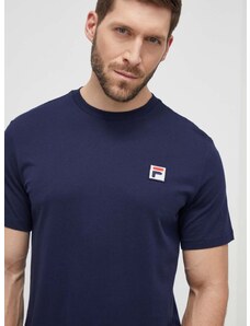 Pamučna majica Fila za muškarce, boja: tamno plava, s aplikacijom