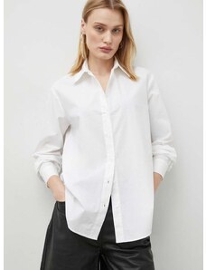 Pamučna košulja Samsoe Samsoe za žene, boja: bijela, regular, s klasičnim ovratnikom