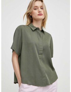 Košulja Samsoe Samsoe za žene, boja: zelena, regular, s klasičnim ovratnikom