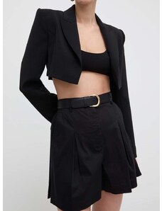 Kratke hlače Patrizia Pepe za žene, boja: crna, bez uzorka, visoki struk