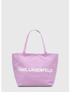 Pamučna torba Karl Lagerfeld boja: ljubičasta