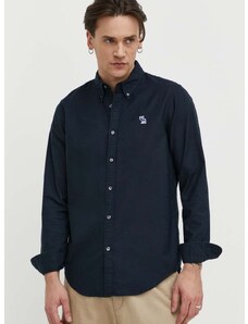 Košulja Abercrombie & Fitch za muškarce, boja: tamno plava, regular, s button-down ovratnikom