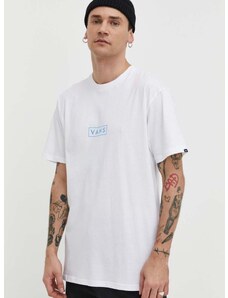 Pamučna majica Vans za muškarce, boja: bijela, s tiskom