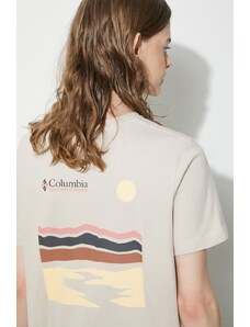 Pamučna majica Columbia Boundless Beauty za žene, boja: bež, 2036581