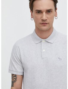 Polo majica Abercrombie & Fitch za muškarce, boja: siva, melanž
