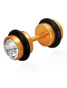 Nakit Eshop - Lažni piercing zlatne boje sa cirkonom W32.26