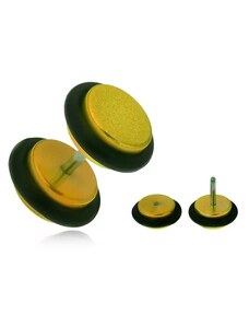 Nakit Eshop - Lažni proširivač za uho izrađen od akrilika, svjetlucavi žuti krugovi PC02.05