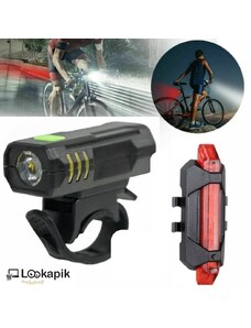 Lookapik Prednje i stražnje biciklističko svijetlo - s punjivom baterijom