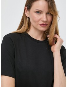 Pamučna majica Weekend Max Mara za žene, boja: crna