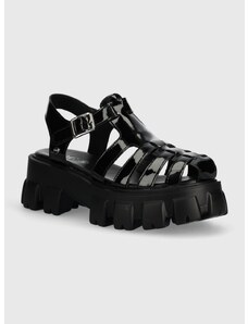 Kožne sandale GOE za žene, boja: crna, s platformom, NN2N4100