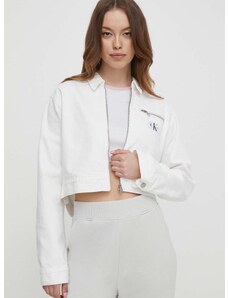 Traper jakna Calvin Klein Jeans za žene, boja: bijela, za prijelazno razdoblje, oversize