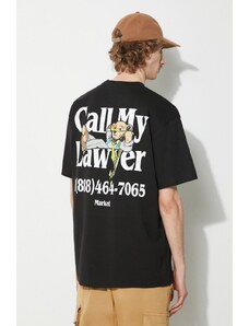 Pamučna majica Market Better Call Bear T-Shirt za muškarce, boja: crna, s tiskom, 399001784