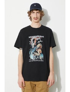 Pamučna majica Maharishi Double Dragons Organic T-Shirt za muškarce, boja: crna, s tiskom, 1080.BLACK