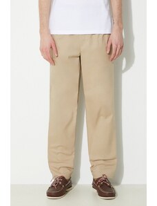 Hlače New Balance Twill Straight Pant 30" za muškarce, boja: bež, ravni kroj, MP41575SOT