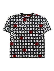 HUGO Majica crvena / crna / bijela