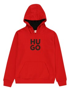 HUGO Sweater majica neonsko crvena / crna