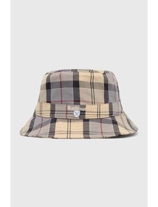 Pamučni šešir Barbour Tartan Bucket Hat boja: bež, pamučni, MHA0618