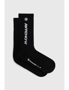 Čarape AAPE Rib za muškarce, boja: crna, AS04867