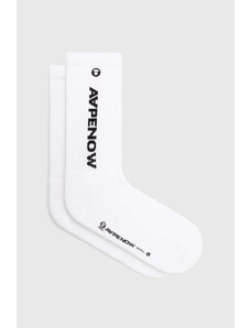 Čarape AAPE Rib za muškarce, boja: bijela, AS04867