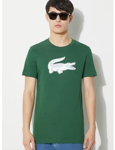 Majica kratkih rukava Lacoste za muškarce, boja: zelena, s tiskom