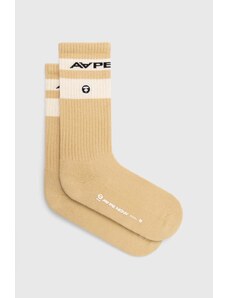 Čarape AAPE Rib w/ Stripe za muškarce, boja: bež, ASO5135