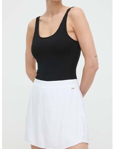 Suknja - hlače Armani Exchange boja: bijela, bez uzorka, visoki struk, 3DYS66 YN9RZ