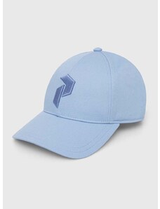 Pamučna kapa sa šiltom Peak Performance boja: tamno plava, s aplikacijom